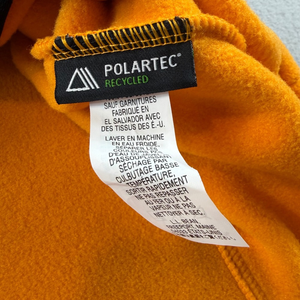 LL Bean Mens Polartec Fleece Vest XL Orange Full Zip Sleeveless Jacket 284628 - Picture 2 of 7